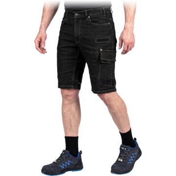 Pantaloni de lucru scurti JEANS303-TS, denim cu elastan, insertii Cordura, buzunare multiple - Img 2
