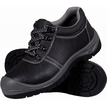Pantofi de lucru fara bombeu BRBO OB SRA, de barbati, piele, talpa antiderapanta, negri