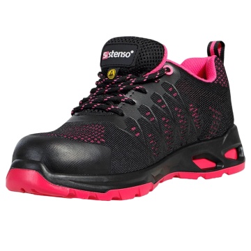 Pantofi de protectie de dama Race Pro Lady Low S1PS ESD, cu bombeu fibra de sticla, toamna/vara, negru/roz - Img 3