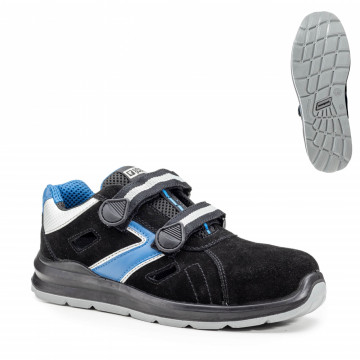 Sandale barbati de lucru usoare Larimar S1P SRC, material textil, bombeu compozit, lamela antiperforatie, talpa antistatica, negru/maro