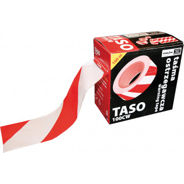 Banda delimitare si semnalizare TASO100, 100 metri 50 microni, rosu/alb