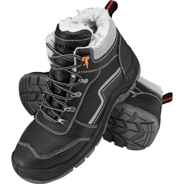Bocanci de lucru imblaniti Yeti OB SRC, de barbati, fara bombeu, piele, iarna, negru/gri