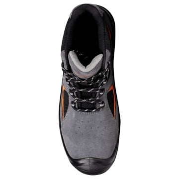 Bocanci protectie cu bombeu metalic, Kastor 2.0 Grey Mid S1, piele velur, gri, cu protectie la glezna - Img 4