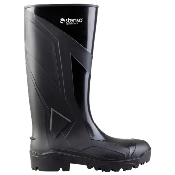 Cizme de protectie Tokio S4 SRA, PVC si cauciuc nitrilic, cu bombeu metallic, unisex, all-season, antiderapante, negre