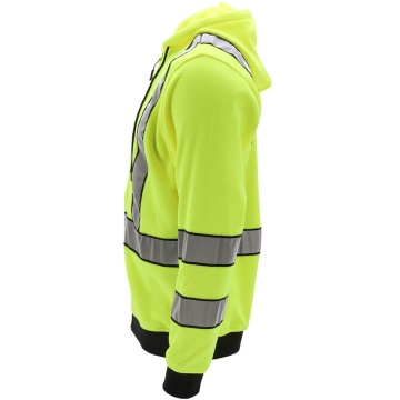 Hanorac de lucru reflectorizant LUMINO, fleece 280 g/mp, cu gluga si benzi reflectorizante - Img 5