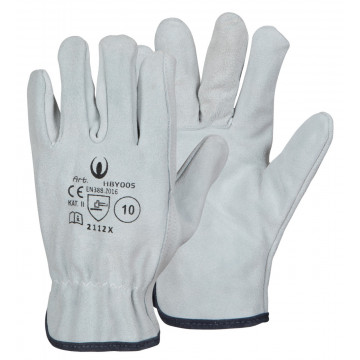 Manusi de lucru Easy Work HBY005, piele integrala de bovina, EN 388 2112X, marimea 10