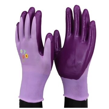 Manusi pentru gradinarit, 2 perechi/set, nitril, mov