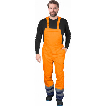 Pantaloni cu pieptar Blue-Orange, HiVis