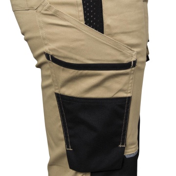Pantaloni de lucru in talie Sand, pentru femei, din bumbac si elastan, cu insertii Cordura, pentru logistica si industrie - Img 4