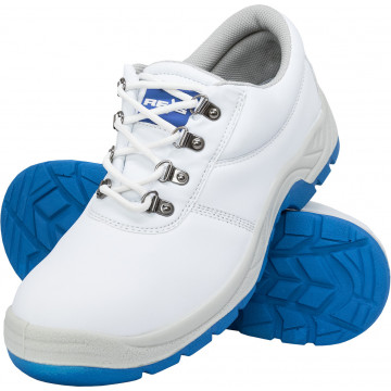 Pantofi de protectie FODREISBLUE-P SB FO SR, bombeu din otel, talpa dubla PU antiderapanta, albi