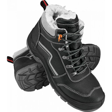 Bocanci de lucru imblaniti Yeti OB SRC, de barbati, fara bombeu, piele, iarna, negru/gri - Img 2