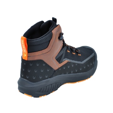 Bocanci de protectie Elite S3S ESD SC SR FO, cu bombeu din fibra de sticla, piele Crazy Horse, insertii Oxford, lamela antiperforatie, negru/maro - Img 4