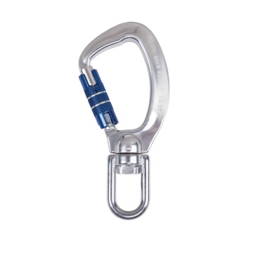 Carabiniera cu inel rotativ si autoinchidere twist lock din duraluminiu si otel galvanizat AZ 031T