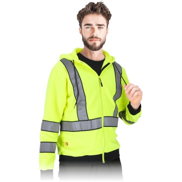 Hanorac de lucru reflectorizant LUMINO, fleece 280 g/mp, cu gluga si benzi reflectorizante - Img 1