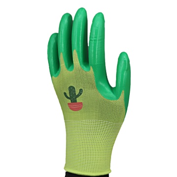 Manusi pentru gradinarit, 2 perechi/set, nitril, verde