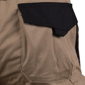 Pantaloni cu pieptar Desert, pentru barbati, din bumbac si elastan, cu insertii Cordura, pentru constructii si industrie - Img 3