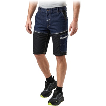 Pantaloni de lucru scurti JEANS204-TS, denim cu elastan, talie elastica, insertii Rip-Stop