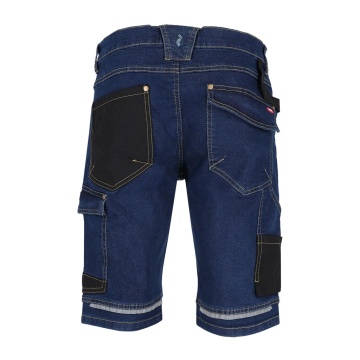 Pantaloni de lucru scurti JEANS303-TS, denim cu elastan, insertii Cordura, buzunare multiple - Img 6