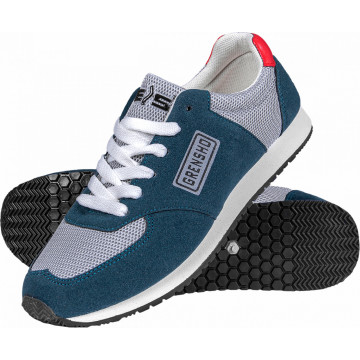 Pantofi de lucru City Grensho Sport, fara bombeu, piele/textil, talpa rezistenta PVC, turcoaz