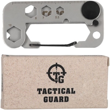 Unealta multifunctionala compacta 9in1 din otel inoxidabil Tactical Guard – cu carabiniera de prindere - Img 2