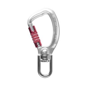 Carabiniera cu inel rotativ si autoinchidere twist lock din duraluminiu si otel galvanizat AZ 032DT