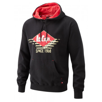 Hanorac de lucru Lee Cooper LCSWT114, negru, cu gluga, intarituri la coate si buzunar pentru telefon, marimea XXL