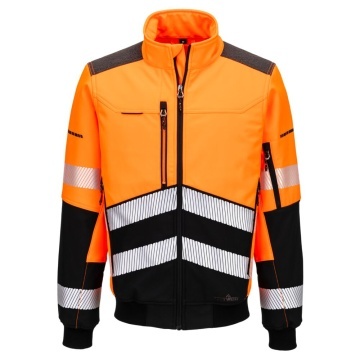 Jacheta de lucru Hi-Vis Softshell Bomber EV468 3L, impermeabila - Img 3