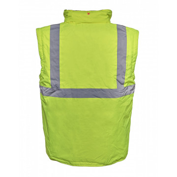 Jacheta reflectorizanta Oxford Dansk, vizibilitate ridicata, material fluorescent, galben neon - Img 4