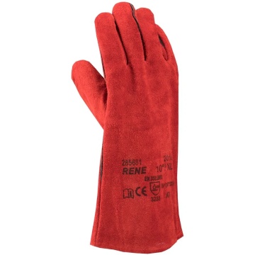 Manusi de protectie pentru sudura RENE, piele spalt bovina, manseta lunga, protectie mecanica si termica