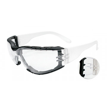 Ochelari de protectie BBQ Clear, transparenti, cu garnitura detasabila din spuma - Img 2