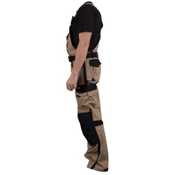 Pantaloni cu pieptar Desert, pentru barbati, din bumbac si elastan, cu insertii Cordura, pentru constructii si industrie - Img 10