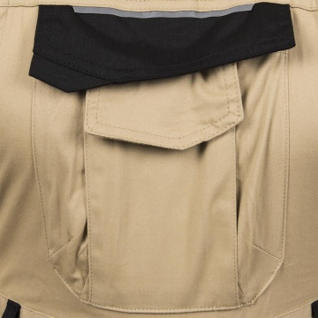 Pantaloni cu pieptar Sand, de dama, din bumbac elastic, cu insertii Cordura, pentru logistica si industrie - Img 2