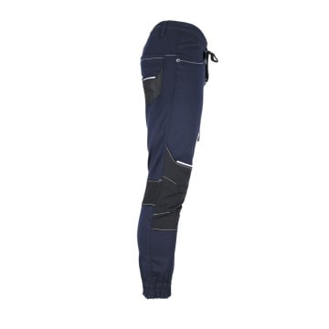 Pantaloni de lucru barbati, in talie Flexzone, 60% bumbac, 37% poliester, buzunare multiple, cu genunchi preformati, mansete elastice la baza pantalonilor, all-season, bleumarin - Img 9