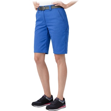 Pantaloni scurti de lucru WOMVOBER pentru femei, tesatura twill, talie elastica, buzunare multiple - Img 1
