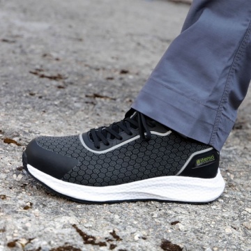 Pantofi de lucru B-Flex S1PL MF ESD SR, bombeu compozit, toamna/vara, lamela Kevlar, antiderapanti, negri - Img 6