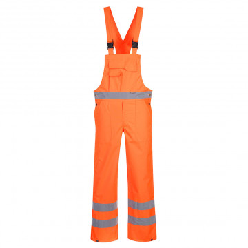 S388 - Pantaloni cu pieptar Hi-Vis, necăptușiți