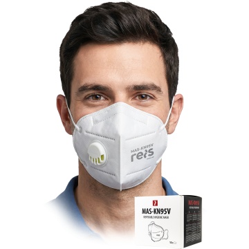 Semimasca de protectie cu supapa MAS-KN95V, alba, 10/set