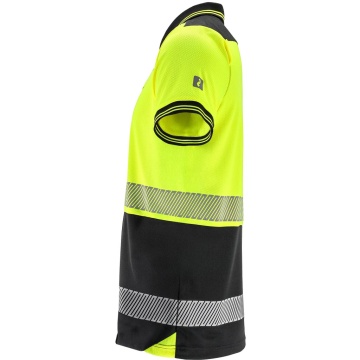 Tricou polo reflectorizant IGUANA din poliester tip plasa, cu benzi reflectorizante segmentate si material fluorescent - Img 4