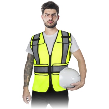 Vesta reflectorizanta FLEX, ajustabila, cu fermoar si suporturi pentru lanterna