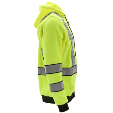 Hanorac de lucru reflectorizant LUMINO, fleece 280 g/mp, cu gluga si benzi reflectorizante - Img 6