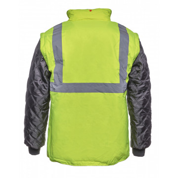Jacheta reflectorizanta Oxford Dansk, vizibilitate ridicata, material fluorescent, galben neon - Img 2