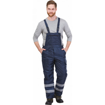 Pantaloni cu pieptar S-Winter, benzi reflectorizante