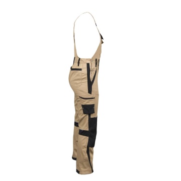 Pantaloni cu pieptar Sand, de dama, din bumbac elastic, cu insertii Cordura, pentru logistica si industrie - Img 9