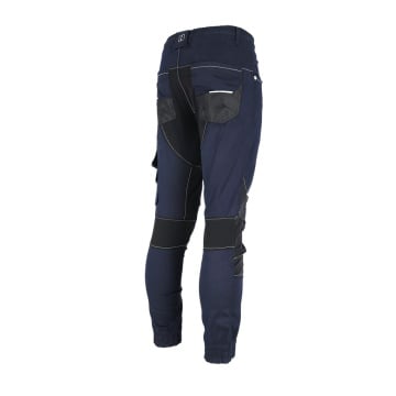 Pantaloni de lucru barbati, in talie Flexzone, 60% bumbac, 37% poliester, buzunare multiple, cu genunchi preformati, mansete elastice la baza pantalonilor, all-season, bleumarin - Img 6