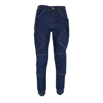 Pantaloni de lucru in talie JEANS610-T, denim cu elastan, buzunare pentru genunchiere, talie elastica si elemente reflectorizante - Img 4