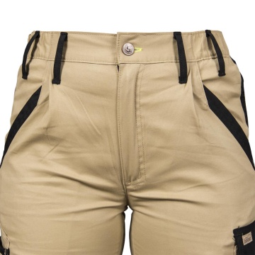 Pantaloni de lucru in talie Sand, pentru femei, din bumbac si elastan, cu insertii Cordura, pentru logistica si industrie - Img 5