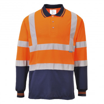 S279 - Tricou Polo Two-Tone cu Maneci Lungi