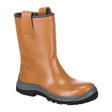 Cizme de protectie FW06 Rigger Steelite S1P HRO, din piele spaltuita, cu bombeu metalic, talpa antiderapanta, maro