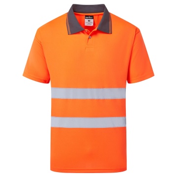 ES477 - Tricou polo Hi-Vis cu maneca scurta ES1 Essential, pentru constructii, logistica si trafic