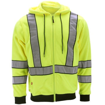 Hanorac de lucru reflectorizant LUMINO, fleece 280 g/mp, cu gluga si benzi reflectorizante - Img 3